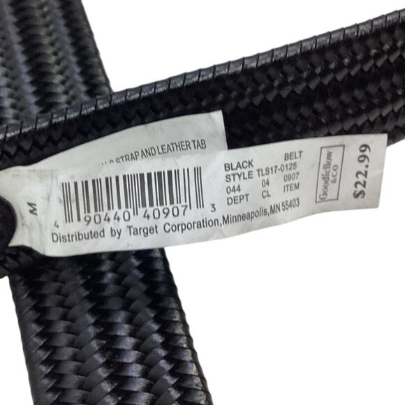 New Goodfellow & Co Mens Medium Faux Leather Woven Adjustable Waist Belt - Picture 4 of 4